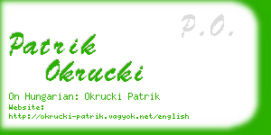 patrik okrucki business card